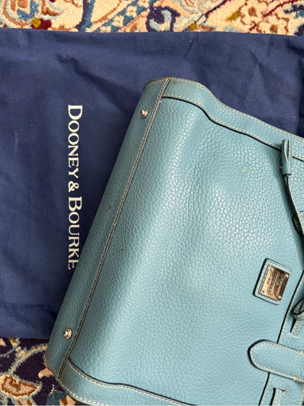 Dooney & Bourke Blue Teal Pebbled Leather Tote